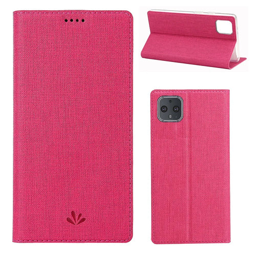VILI DMX Cross Texture Stand Leather Card Holder Protective Phone Case for Google Pixel 4 XL - Rose - 1