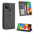 Vintage Style Wallet Stand Leather Phone Cover for Google Pixel 4a 5G - Black - 1