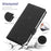 VILI K Series Cross Texture Leather Phone Wallet Stand Cover Case for Google Pixel 4a 5G - Black - 6