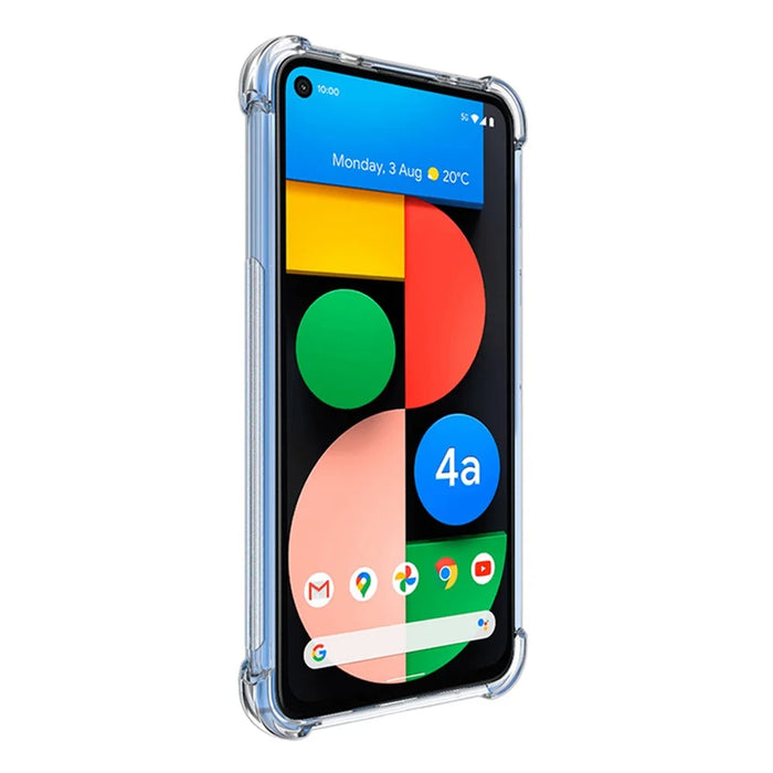 IMAK Four Corner Cushioned Full Protection TPU Soft Case + Ultra Clear Screen Protector for Google Pixel 5a 5G - Transparent - 5