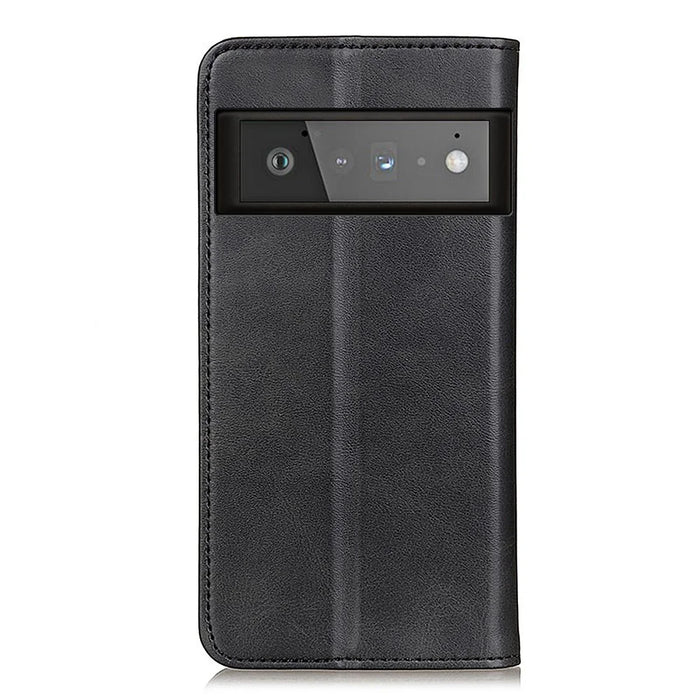 Auto-absorbed Split Leather Wallet Case for Google Pixel 6 Pro - Black - 3