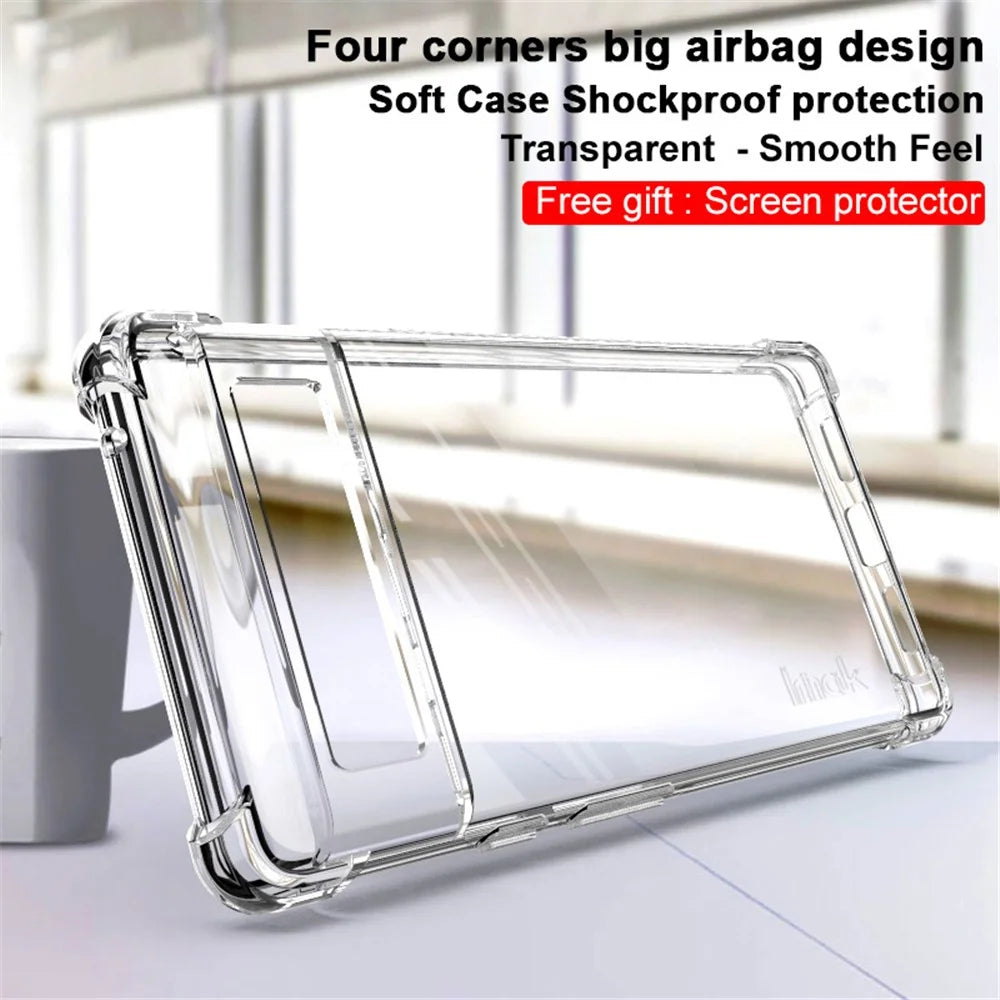 IMAK Full Coverage Flexible TPU Case Phone Protective Cover + Screen Protector for  Google Pixel 6 - Transparent - 3