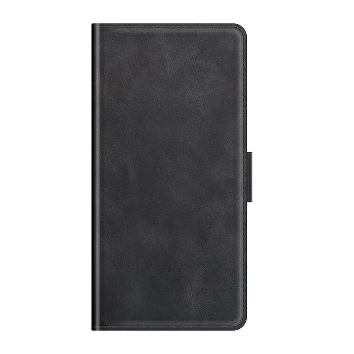 Folio Flip Magnetic Clasp Closure PU Leather Phone Cover Case with Stand for Google Pixel 6 - Black - 2