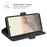 Folio Flip Magnetic Clasp Closure PU Leather Phone Cover Case with Stand for Google Pixel 6 - Black - 5