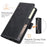 Folio Flip Magnetic Clasp Closure PU Leather Phone Cover Case with Stand for Google Pixel 6 - Black - 6