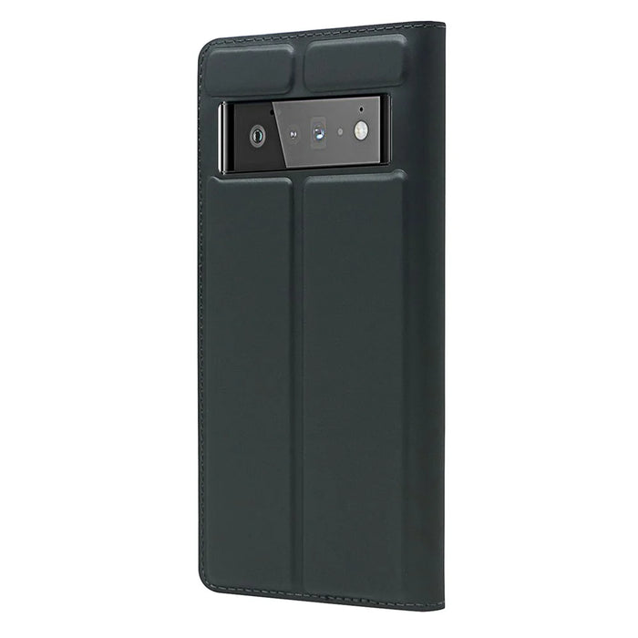 Card Holder Design PU Leather Magnetic Closure Cell Phone Case for Google Pixel 6 - Black - 3