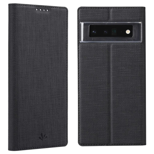 VILI DMX Series Magnetic Auto-Absorbed Closure Single Card Slot Stand Design Leather Phone Cover for Google Pixel 6 Pro - Black - 1