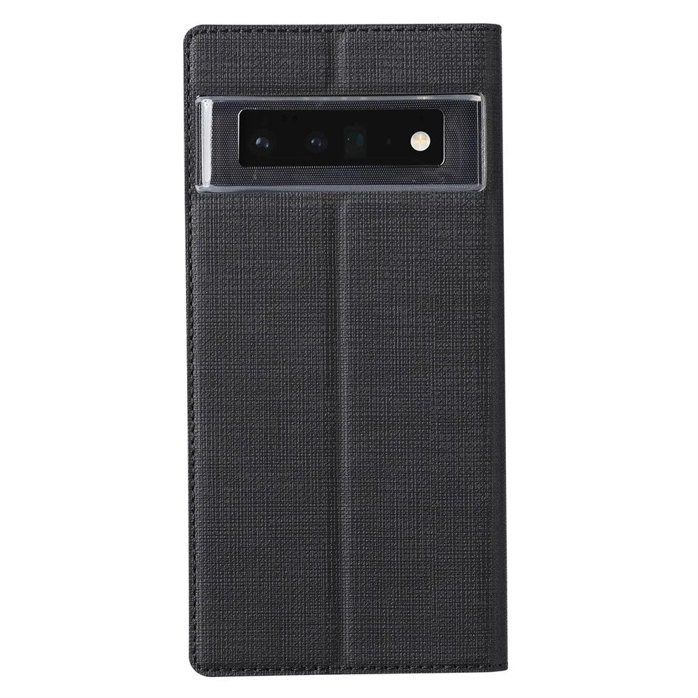 VILI DMX Series Magnetic Auto-Absorbed Closure Single Card Slot Stand Design Leather Phone Cover for Google Pixel 6 Pro - Black - 3
