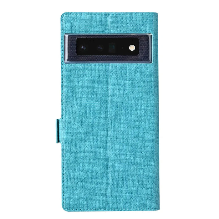 VILI K Series All-round Protection Stand Wallet Leather Phone Case Protector for Google Pixel 6 - Blue - 3