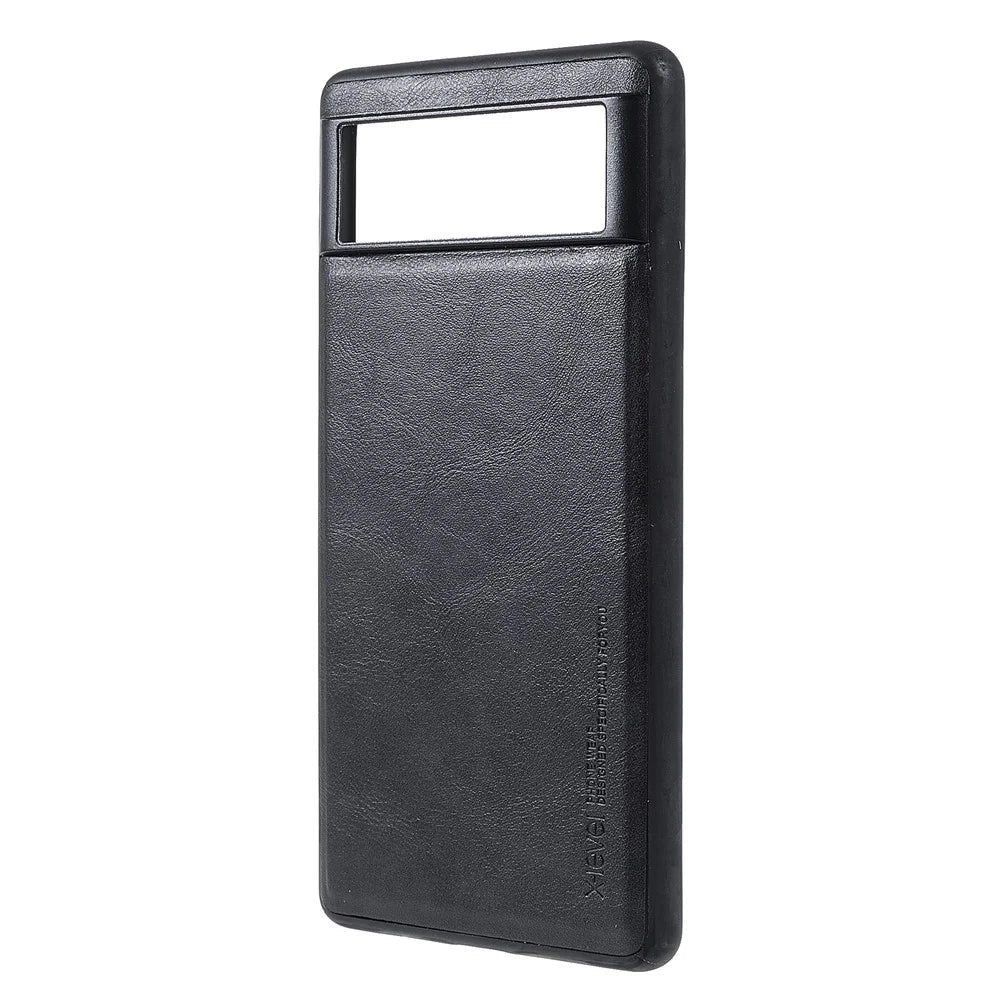 X-LEVEL Vintage Style Scratch-resistant PU Leather Coated TPU Durable Protective Cover for Google Pixel 6 - Black - 2