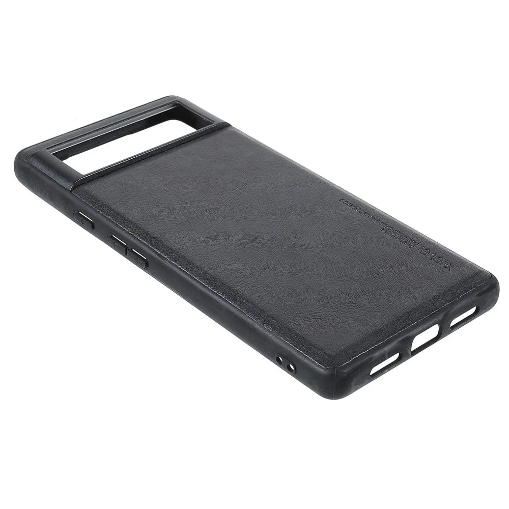 X-LEVEL Vintage Style Scratch-resistant PU Leather Coated TPU Durable Protective Cover for Google Pixel 6 - Black - 4