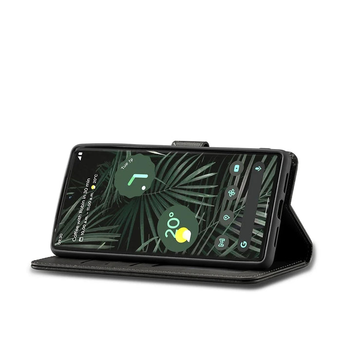 LC.IMEEKE PU Leather Wallet Stand Flip Shockproof Protective Cover for Google Pixel 6 - Black - 5