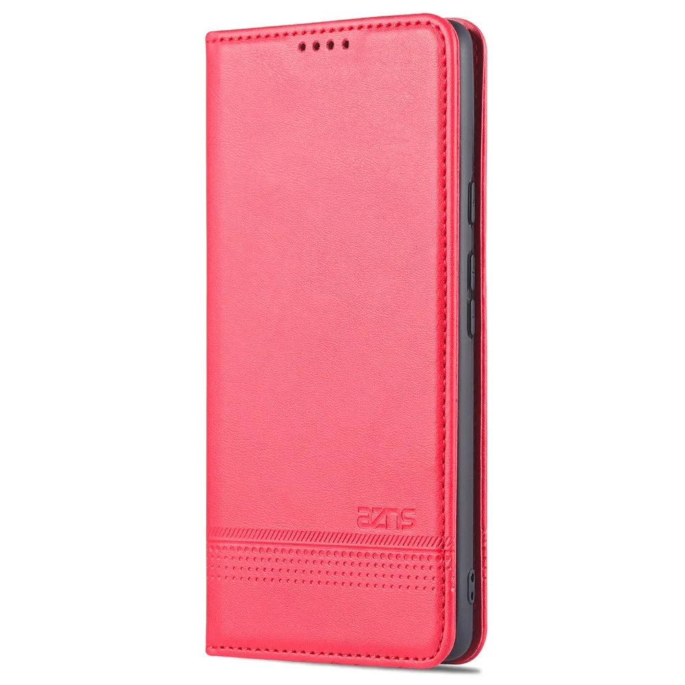 AZNS Practical Flip Phone Cover Wallet Design Durable PU Leather Shockproof Phone Case for Google Pixel 6 - Red - 2