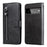 Folding PU Leather Phone Case Zipper Pocket Design Full-Protective Case with Wallet Stand for Google Pixel 6 - Black - 1