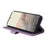 For Google Pixel 6 Leather Wallet Cases Skin Touch Phone Cover Stand with Strap - Purple - 5