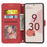 Short Lanyard Soft PU Leather and TPU Imprinted Pattern Wallet Phone Case Cover with Stand for Google Pixel 6 - Red - 7