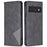 Shockproof Imprinting Pattern Design Flip Phone Shell Built-In Card Slots Design Leather Stand Phone Case Cover for Google Pixel 6 Pro - Black - 1