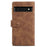 ESEBLE Multifunction Zippered Pocket Full Body Protection Stand Wallet Phone Cover with Wrist Strap for Google Pixel 6a - Brown - 3