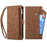 ESEBLE Multifunction Zippered Pocket Full Body Protection Stand Wallet Phone Cover with Wrist Strap for Google Pixel 6a - Brown - 4