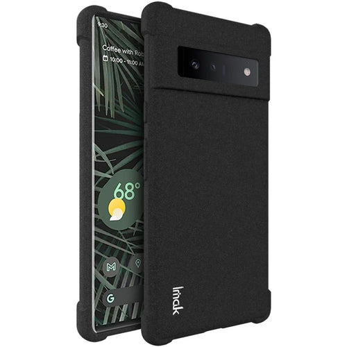 IMAK Four Corner Airbags Impact Protection Matte TPU Protective Phone Case with Screen Protector for Google Pixel 6 Pro - Matte Black - 1
