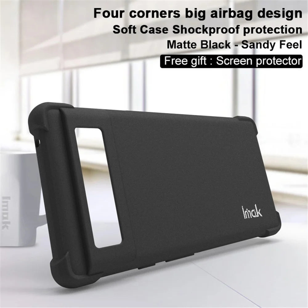 IMAK Four Corner Airbags Impact Protection Matte TPU Protective Phone Case with Screen Protector for Google Pixel 6 Pro - Matte Black - 2