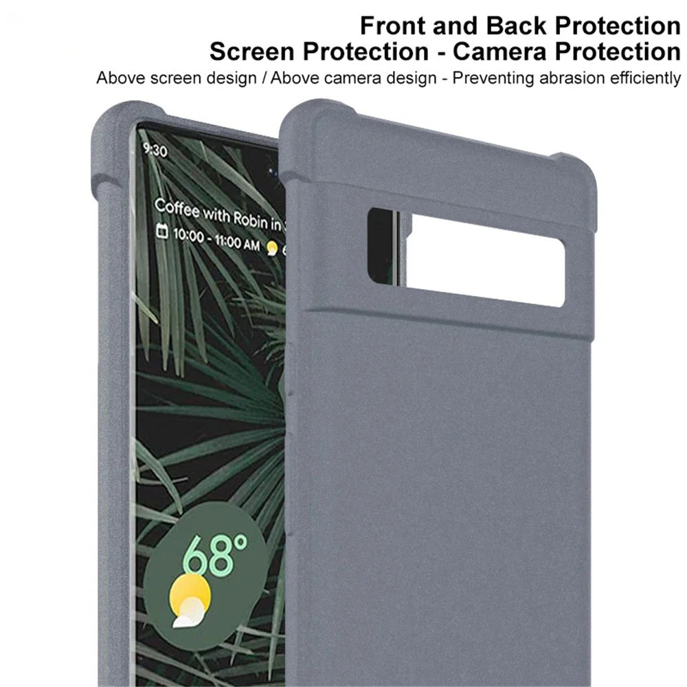 IMAK Four Corner Airbags Impact Protection Matte TPU Protective Phone Case with Screen Protector for Google Pixel 6 Pro - Matte Black - 5