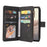 For Google Pixel 6 Pro Zipper Wallet Case with 15 Card Slots and Strap Leather Phone Cover - Black - 3