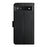 Genuine Leather Phone Case Shockproof Magnetic Closure Nappa Texture Folio Stand Wallet Cover for Google Pixel 6a - Black - 3