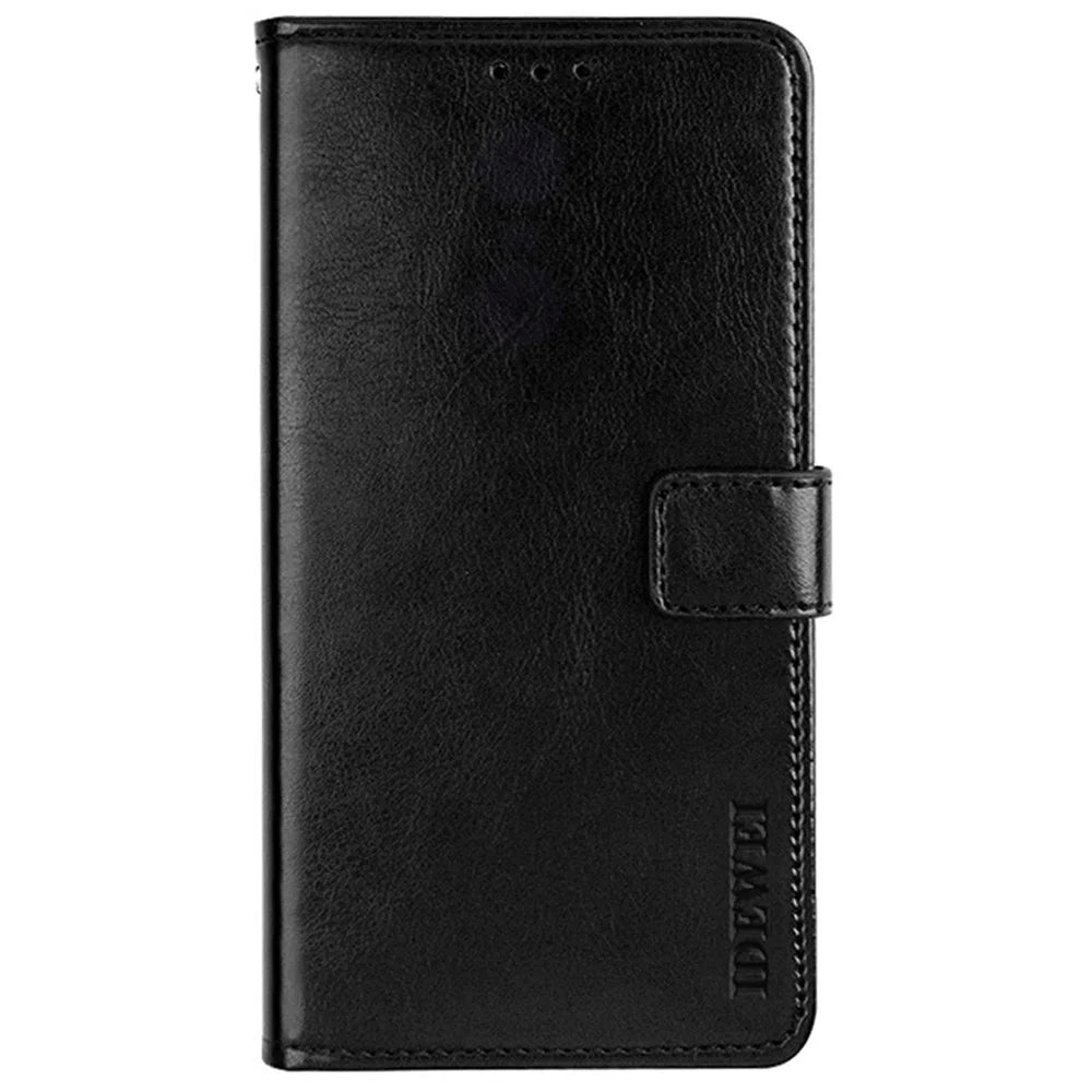 IDEWEI Anti-dust Mobile Phone Bag Case PU Leather + TPU Protection Stand Phone Case for Google Pixel 6 Pro - Black - 1