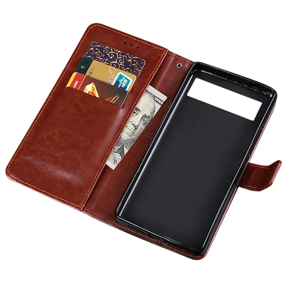 IDEWEI Anti-dust Mobile Phone Bag Case PU Leather + TPU Protection Stand Phone Case for Google Pixel 6 Pro - Black - 4