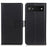 Anti-Drop Flip Folio PU Leather Shell Foldable Stand Design Wallet Phone Case for Google Pixel 6a - Black - 1