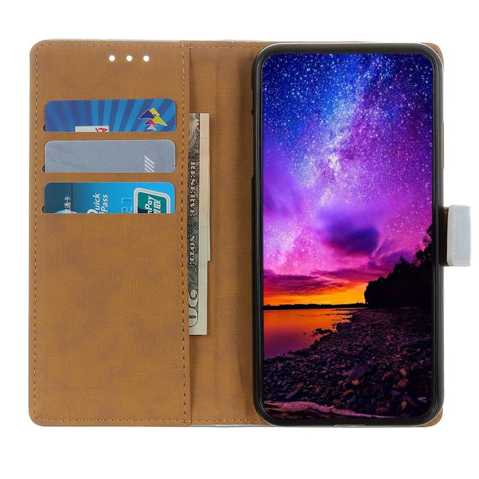 Anti-Drop Flip Folio PU Leather Shell Foldable Stand Design Wallet Phone Case for Google Pixel 6a - Black - 4