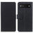 For Google Pixel 6a Shockproof PU Leather + TPU Flip Phone Case Protective Shell with Wallet Stand - Black - 1