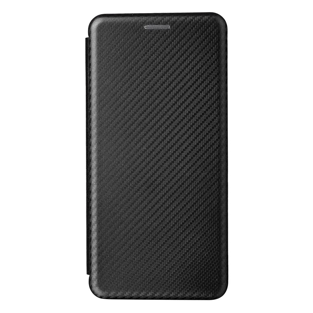 Carbon Fiber Texture Magnetic Auto-absorbed Leather Phone Case Protective Cover with Stand and Card Slot for Google Pixel 6a - Black - 2