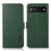 KHAZNEH Genuine Leather Litchi Texture Protective Cover RFID Blocking Phone Case for Google Pixel 6a - Green - 1