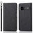 For Google Pixel 6 Pro Mobile Phone Shell Bag Anti-scratch Phone Case Anti-fall Shockproof Silk Texture Leather Wallet Cover with Strap - Black - 1