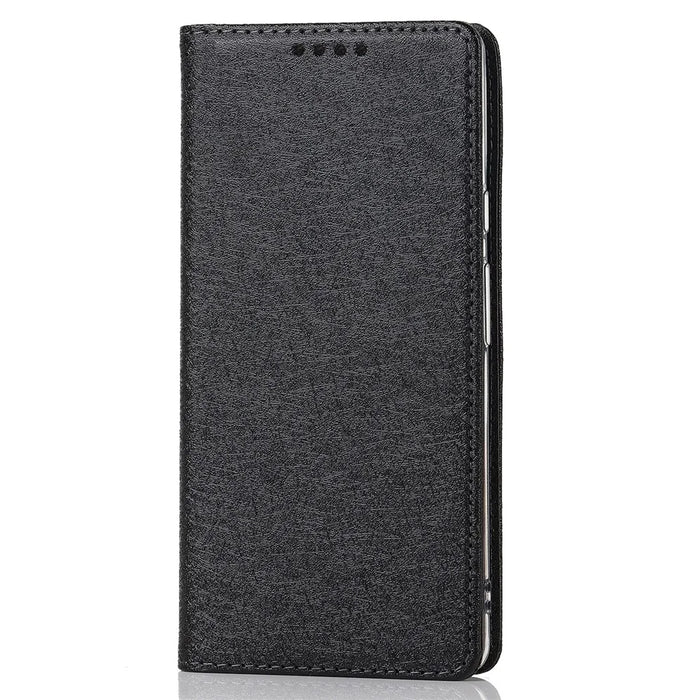 For Google Pixel 6 Pro Mobile Phone Shell Bag Anti-scratch Phone Case Anti-fall Shockproof Silk Texture Leather Wallet Cover with Strap - Black - 2