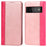 For Google Pixel 6 Auto-absorbed Bi-color Splicing Stylish Anti-scratch Leather Wallet Phone Case with Stand - Rose Gold/Rose - 1