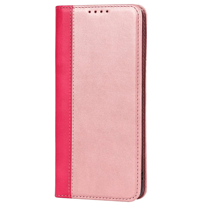 For Google Pixel 6 Auto-absorbed Bi-color Splicing Stylish Anti-scratch Leather Wallet Phone Case with Stand - Rose Gold/Rose - 2