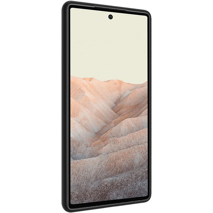 IMAK LX-5 Series Well-protected PU Leather Coated Soft TPU Frame Hard PC Protective Case with Screen Protector for Google Pixel 6 - Carbon Fiber Texture - 4