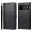 R61 Texture Felled Seam PU Leather Cover Wallet Phone Case Shell with Foldable Stand for Google Pixel 6 Pro - Black - 1