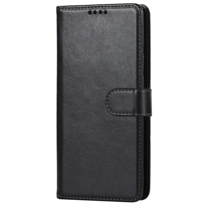 R61 Texture Felled Seam PU Leather Cover Wallet Phone Case Shell with Foldable Stand for Google Pixel 6 Pro - Black - 2