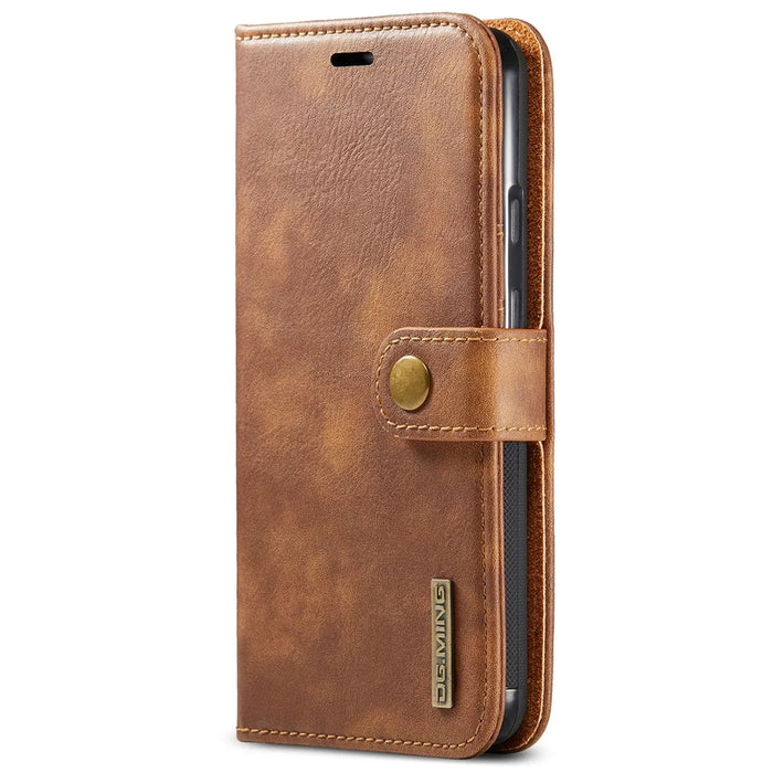 DG.MING Anti-scratch Mobile Phone Bag Split Leather Wallet Full Protection Cover Shell Detachable 2-in-1 TPU Inner Phone Case for Google Pixel 5a 5G - Brown - 2
