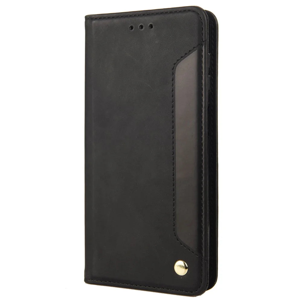 For Google Pixel 6a Wallet Function Anti-fingerprint Shockproof Phone Stand Cover Anti-dust Phone Case Splicing Leather Shell - Black - 2