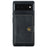 JEEHOOD Kickstand Function Detachable 2-in-1 Phone Case Drop-proof Wallet Magnetic Design Leather Coated TPU Cover for Google Pixel 6 - Black - 2