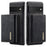 DG.MING M1 Series Phone Case PU + TPU + PC Back Cover with Magnetic Tri-Fold Wallet Kickstand for Google Pixel 6 Pro - Black - 1