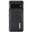 DG.MING M1 Series Phone Case PU + TPU + PC Back Cover with Magnetic Tri-Fold Wallet Kickstand for Google Pixel 6 Pro - Black - 2