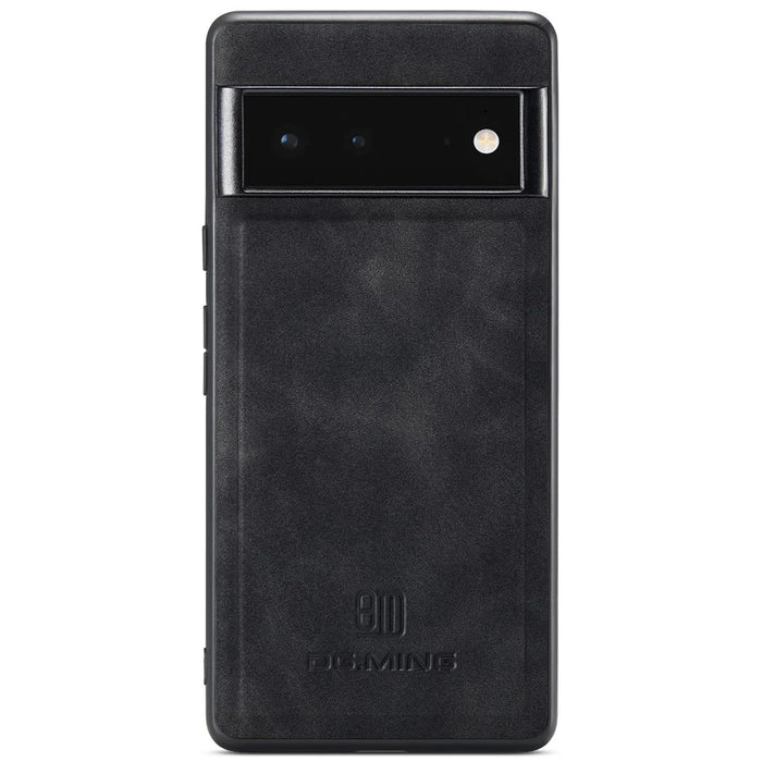 DG.MING M1 Series Phone Case PU + TPU + PC Back Cover with Magnetic Tri-Fold Wallet Kickstand for Google Pixel 6 Pro - Black - 3