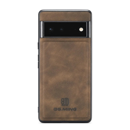 DG.MING M2 Series Shockproof Anti-scratch Magnetic Wallet Design Hybrid Case with Kickstand for Google Pixel 6 Pro - Coffee - 2