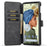 DG.MING Stand Wallet Design Retro Style PU Leather + TPU Phone Case Cover for Google Pixel 6 Pro - Black - 5